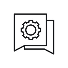 Gear in chat bubble icon design vector illustration
