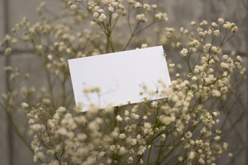 business card in flowers