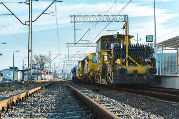 Fototapeta na wymiar industrial train waiting on a station