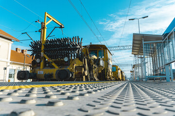 industrial train waiting on a station © Kuba