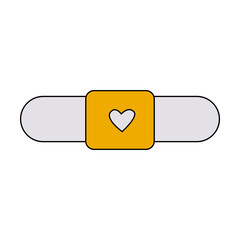 Valentine's Day bandage band-aid medicine love heart doodle vector illustrations colored hand drawn