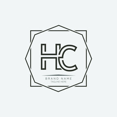 Creative HC initial letter logo design elements. Modern Minimalist business letter logo vector design template.