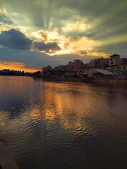Naklejka premium sunset on the banks of the Nile