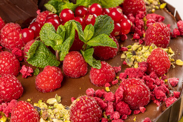 Detail of chocolate cake