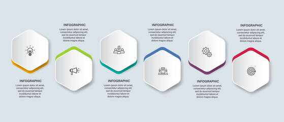 Steps business timeline process infographic template design with icons