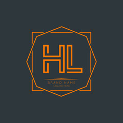 Creative HL initial letter logo design elements. Modern Minimalist business letter logo vector design template.