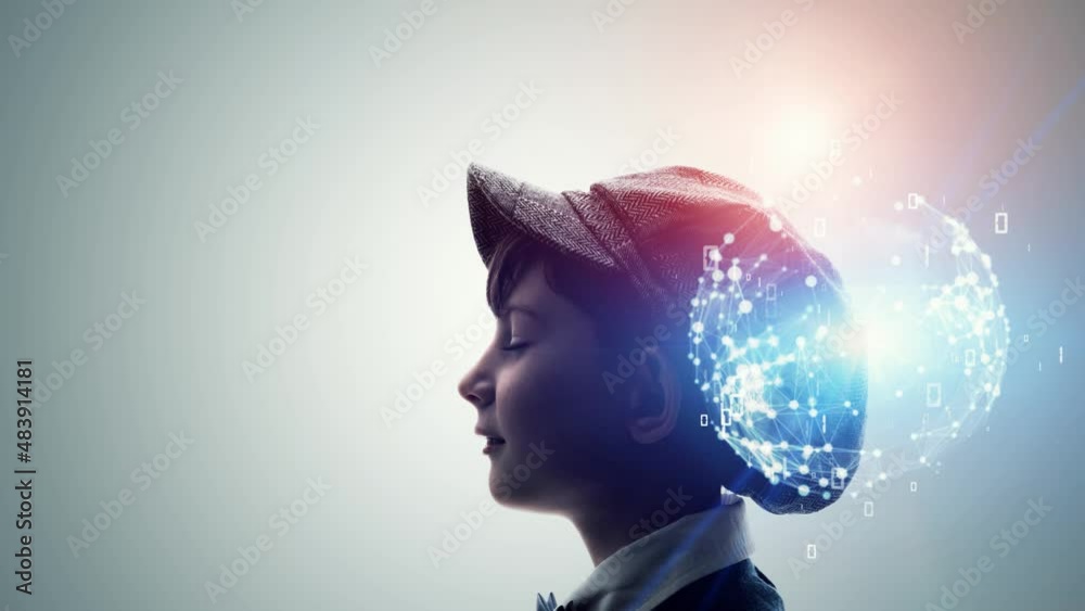 Poster education technology concept. edtech. ai (artificial intelligence). digital transformation.