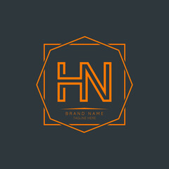 Creative HN initial letter logo design elements. Modern Minimalist business letter logo vector design template.