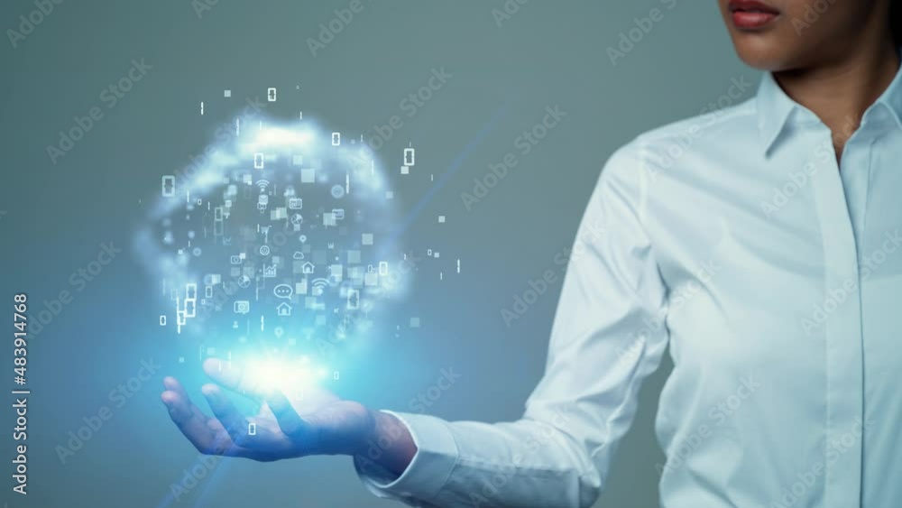 Poster Digital transformation concept. System engineering. Communication network.