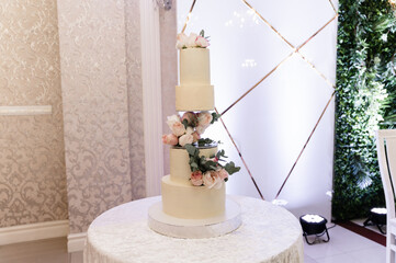 Lovely wedding cake detail. wedding cake at the banquet