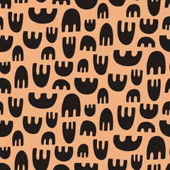 Hand drawn African organic shapes seamless pattern