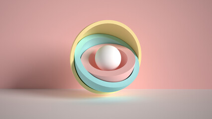 3d render, abstract background, pastel neon balls, primitive geometric shapes, simple mockup, minimal design elements