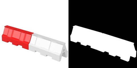 3D rendering illustration of a couple of plastic barriers