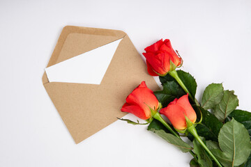 Red rose and envelope