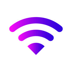 Wifi wireless signal icon sign vector gradient color