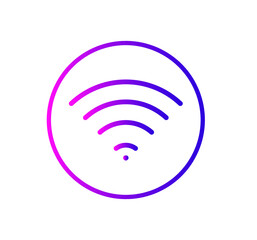 Wifi wireless signal icon sign vector gradient color