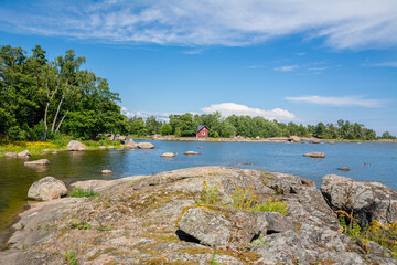 Coastal view of Pihlajasaari island and Gulf of Finland, Helsinki, Finland