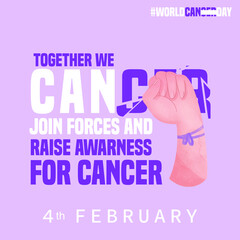 World Cancer Day concept. Vector Illustration 4 February World Cancer Day Poster Or Banner Background