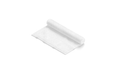 Blaank white twisted small towel mockup, side view