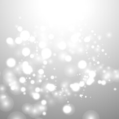Obraz premium silver background bokeh bling snow flake confetti