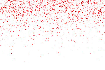 Fototapeta premium Red glitter holiday falling confetti on white background. Vector