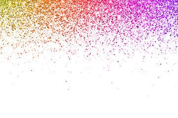 Multicolor falling particles on white background. Vector