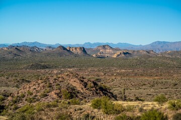 Fototapeta na wymiar An overlooking view of Lost Dutchman SP, Arizona