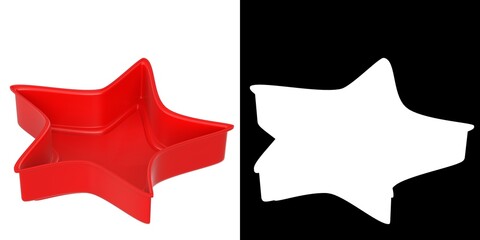 3D rendering illustration of a plastic star beach toy