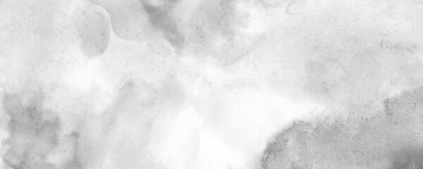 Vector watercolor art background. Grey watercolour texture for cards, flayers or banner on white backdrop. Smoke. Grey clouds. Sky. Hand drawn vector template for design. Place for your text.