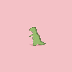 Cute dinosaur. Hand drawn simple dino doodle. Vector
