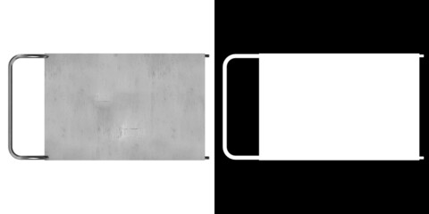 3D rendering illustration of a platform trolley cart