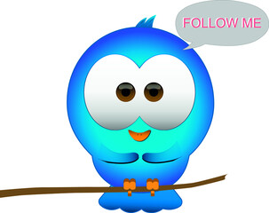 Illustration of Twitter Bird on white background