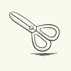 Scissors. Hand drawn vector illustration.