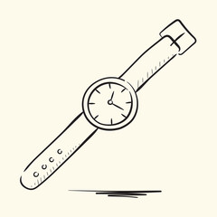 Hand drawn wristwatch illustration
