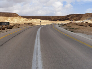 Highway in the Negev desert