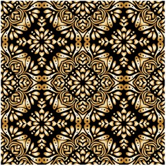 Gold mandala seamless pattern floral ornament