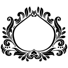 Hand drawn retro floral ornament frame