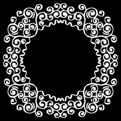 Mandala swirl ornament on circle  frame