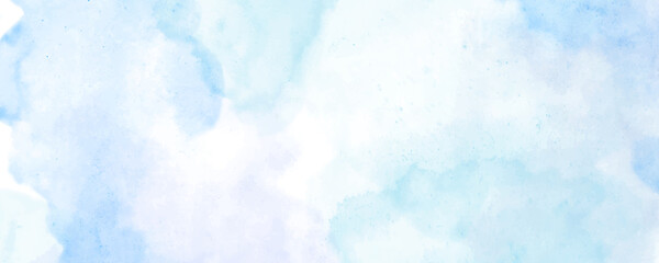 Vector watercolor art background. Hand drawn blue vector texture. Hand painted pastel watercolor texture for cards, flyer, poster, banner, and cover. Brushstrokes and splashes. Template for design.