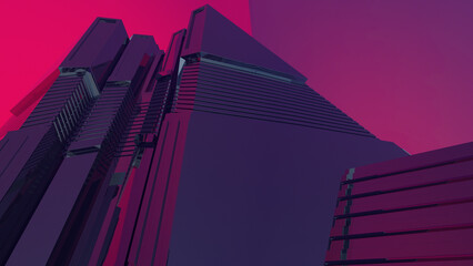 Abstract technology. Futuristic virtual world. Cyberspace background. 3d rendering