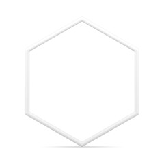 Realistic glossy white frame crystal shape empty premium product decorative design vector