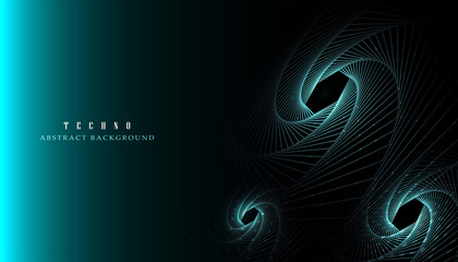 Abstract technology background. Vector dark green design background