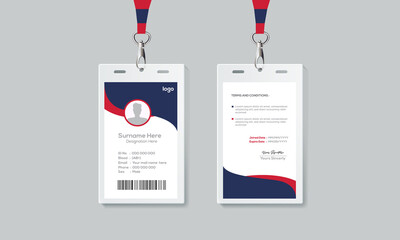 Obraz premium Simple ID Card Design Template. Professional Identity Card Template Vector for Employee.