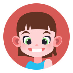 Smiling girl portrait. Child avatar for web user