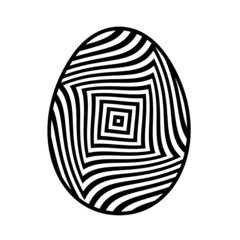 Vector easter egg. Black symple geometric pattern on white background