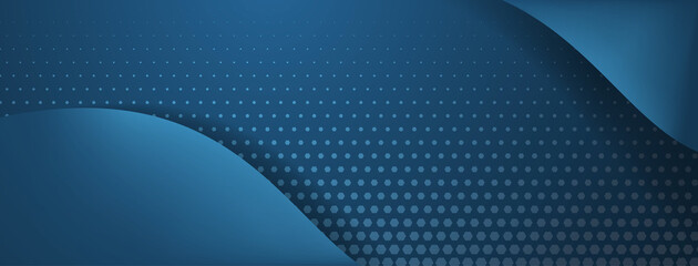 Abstract background made of curved lines and halftone dots in blue colors