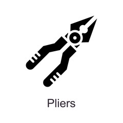 Pliers vector Solid Icon Design illustration. Home Improvements Symbol on White background EPS 10 File