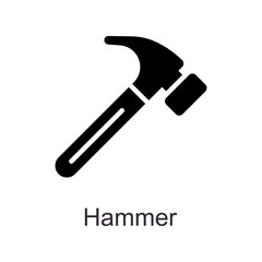 Hammer vector Solid Icon Design illustration. Home Improvements Symbol on White background EPS 10 File