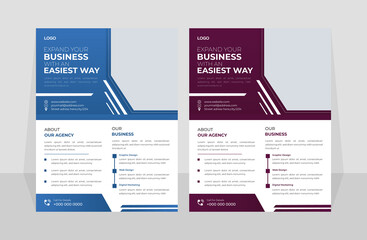 Modern uniqe flyer design template for business corporate use.full editable with layer organised