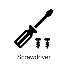 Screwdriver vector Solid Icon Design illustration. Home Improvements Symbol on White background EPS 10 File